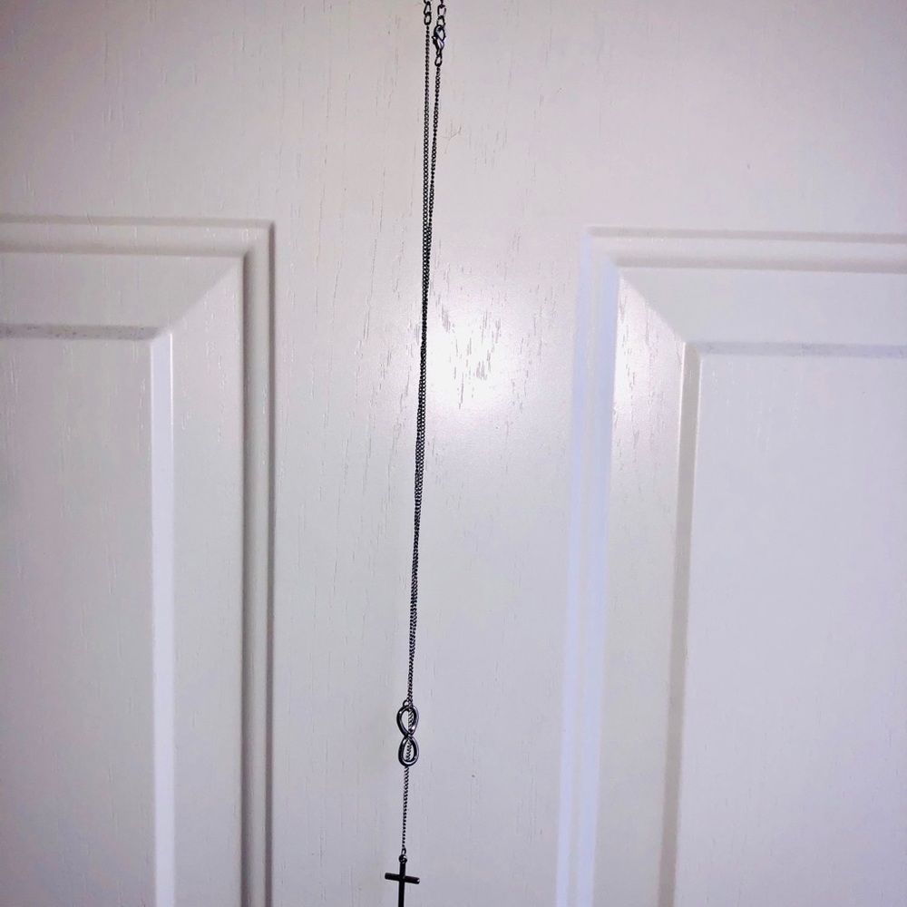 Silver Infinity Cross Necklace